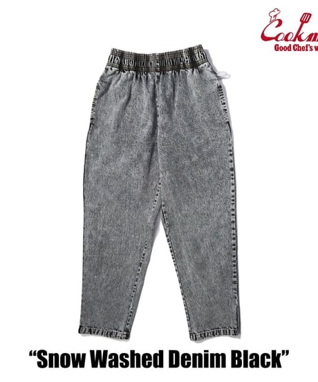"COOKMAN"Chef Pants[Snow Washed Denim Black]