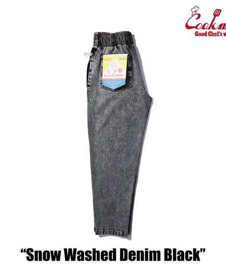 "COOKMAN"Chef Pants[Snow Washed Denim Black]