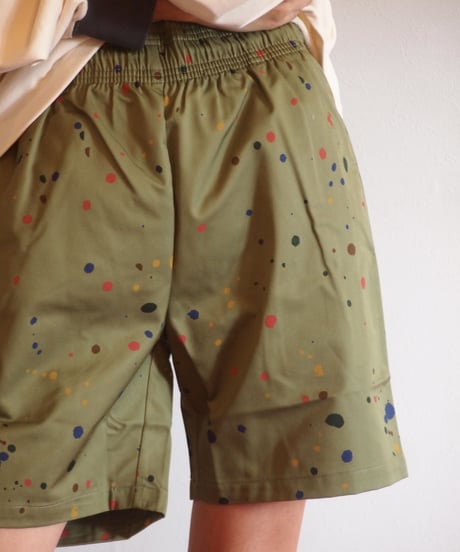"COOKMAN"Chef Pants Short [Sauce Splash Olive]