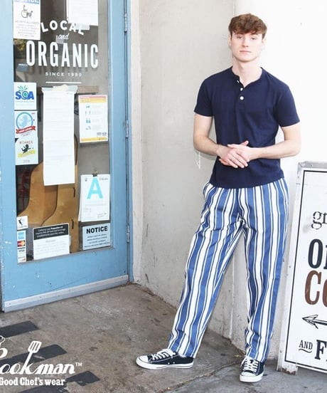 "COOKMAN"Chef Pants[Awning Stripe Navy]