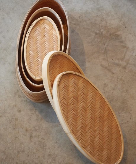 "hint hint"Oval Bamboo Box(3 Size One Set)