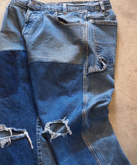 "SUNNY SIDE UP" Re Denim Painter Pants