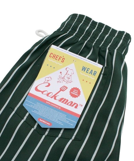 "COOKMAN" Chef Pants[Pin Stripe/Dk.Green]