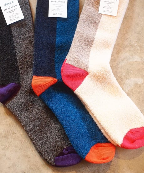 "decka ×BRU NA BOINNE" Alpaca Boucle Socks/Multi Color