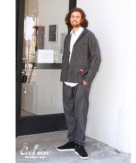 "COOKMAN" Chef Pants Wool Mix Stripe