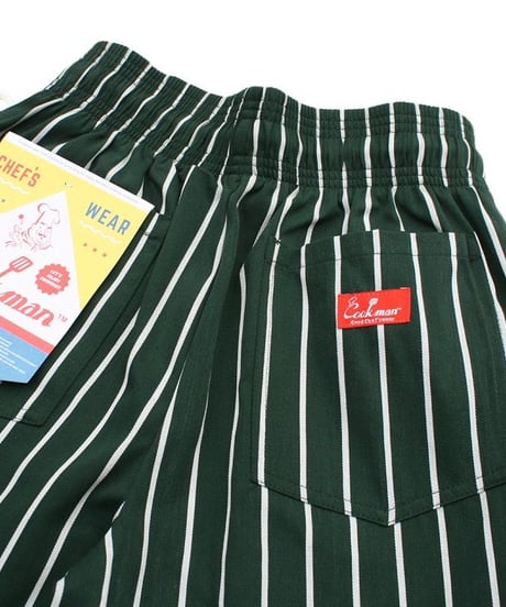 "COOKMAN" Chef Pants[Pin Stripe/Dk.Green]