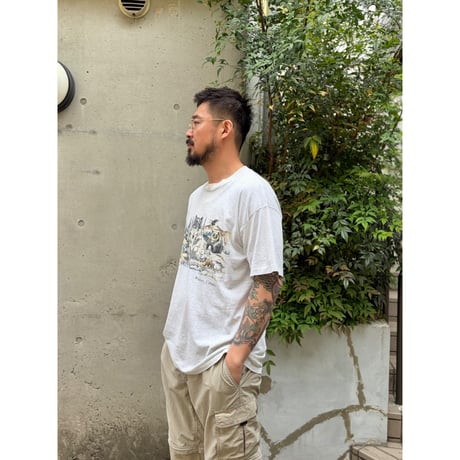 90's Printed Wild Tee / Ash XL相当 / Used
