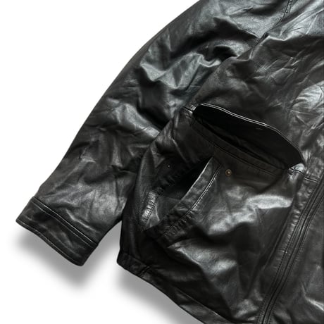 nautica / Leather Jacket / Black L / Used