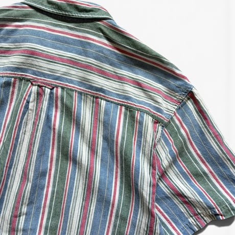 90's Eddie Bauer / Striped Cotton Shirt / L / Used