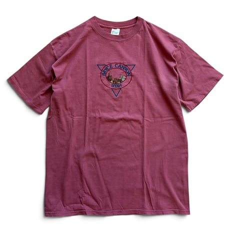 Made in USA / embroidered BRYCE CANYON Tee / Terracotta Pink XL / Used