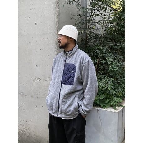 90's POLOSPORT / Reversible Full Zip Fleece / Navy Grey XL / Used