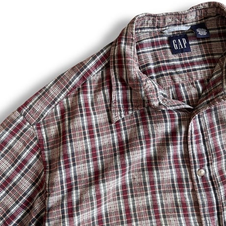 00's GAP / Plaid B.D.Shirt / XL / Used