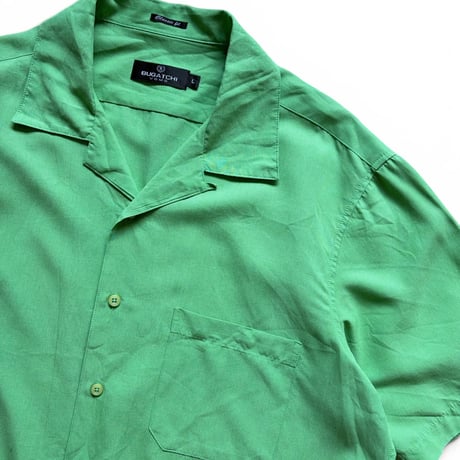 BUGATCHI / Open Collared Shirt / Green L / Used