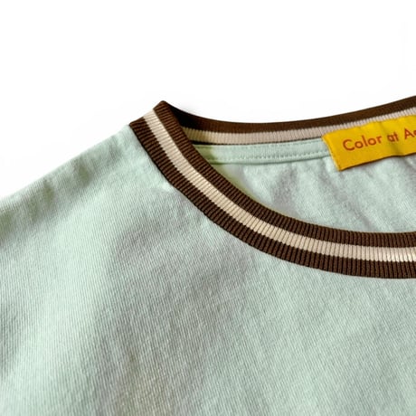 Color at Against Originals  / Border Rib Tee / Choco Mint