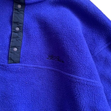 Made in USA / 80's L.L.Bean / Type Snap-T Fleece / Blue Purple WL / Used