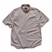 00's Eddie Bauer / Striped Seersucker Shirt / Burgundy M / Used