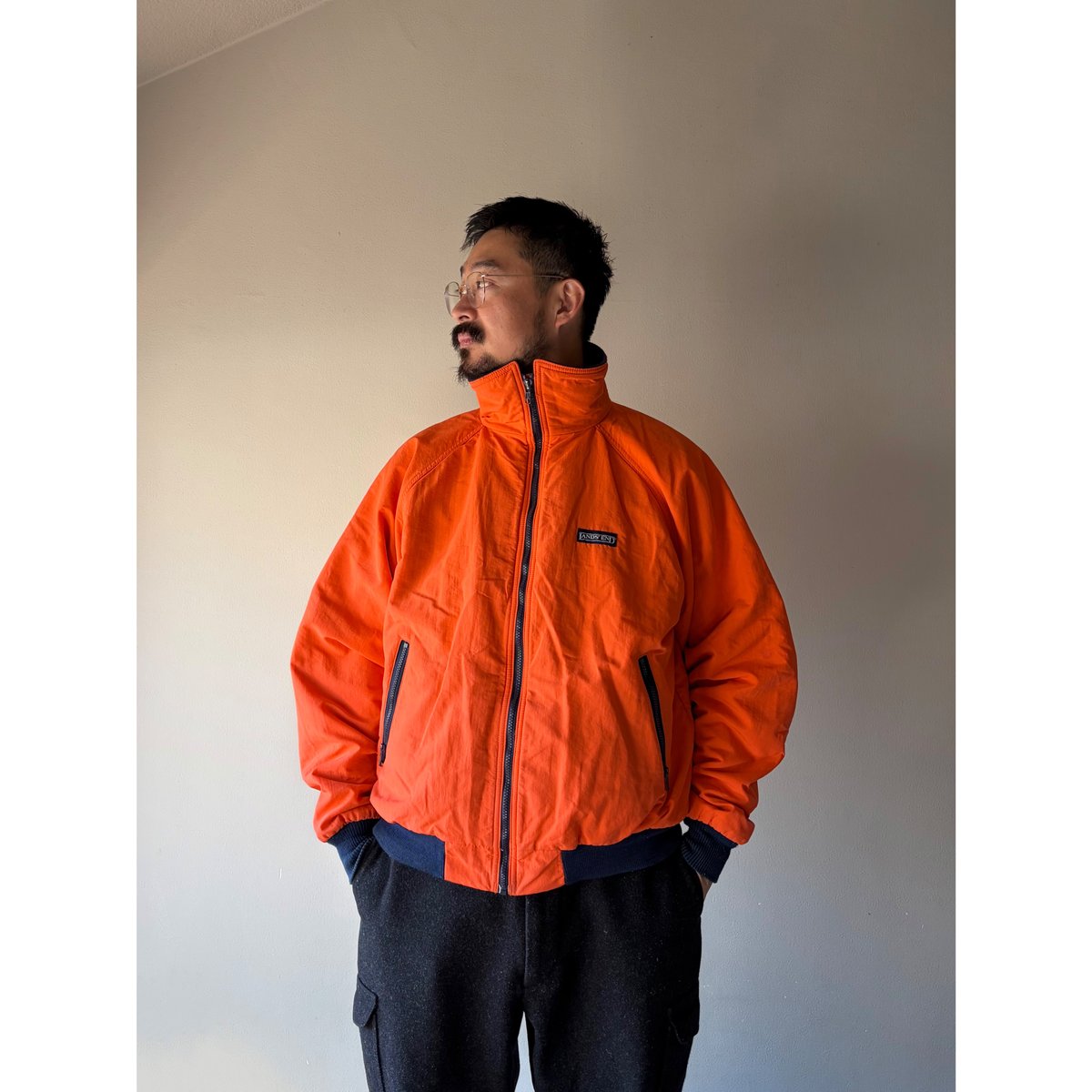 Made in USA / LANDS'END / Nylon Fleece / Orange