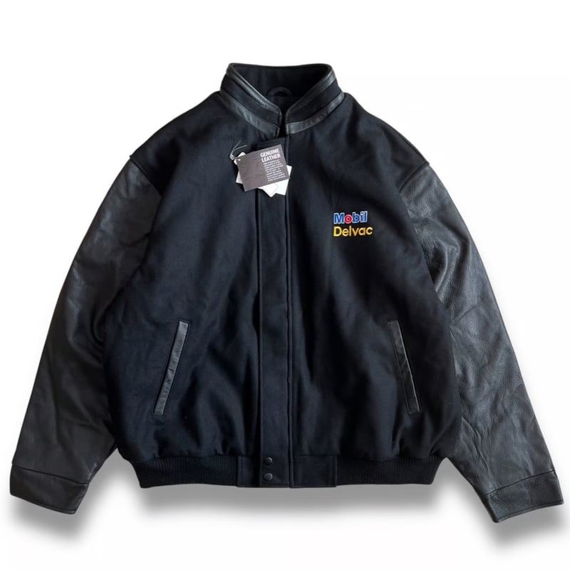 NORTH END / Sleeve Leather Wool Stadium Jacket