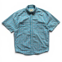90's Eddie Bauer / Plaid Seersucker Shirt / S / Used