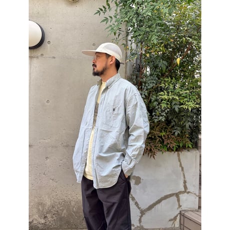 Ralph Lauren / "BIG SHIRT" Plaid B.D.Shirt / Grey L / Used