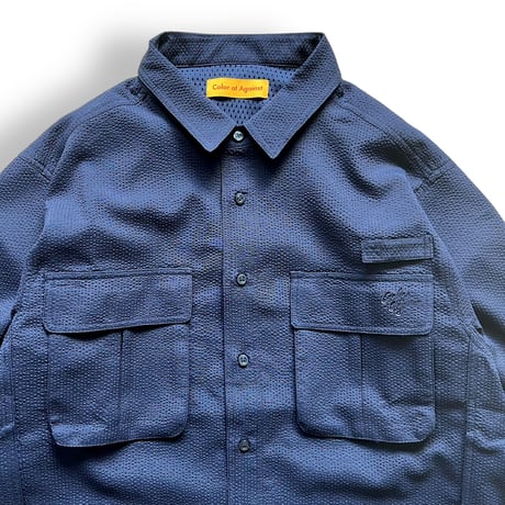 Color at Against Originals / Seersucker Field Shirt / Navy