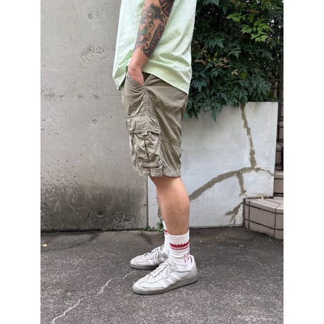 00's Columbia / Packable Nylon Cargo Shorts / Khaki L / Used