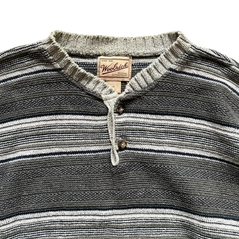 Made in USA / 90's Woolrich / Henley Neck Cotto