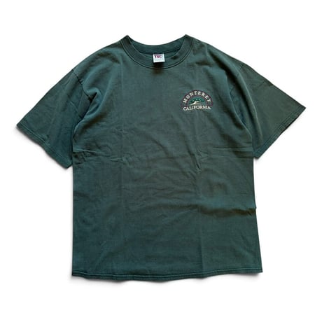 Made in USA / embroidered MONTEREY Tee / Forest L / Used