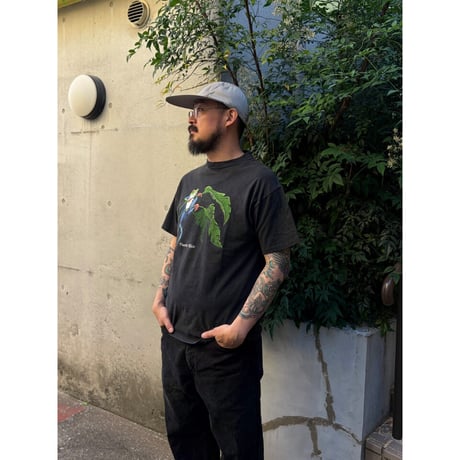 Made in USA / 90's Frog Printed Tee / Black L / Used