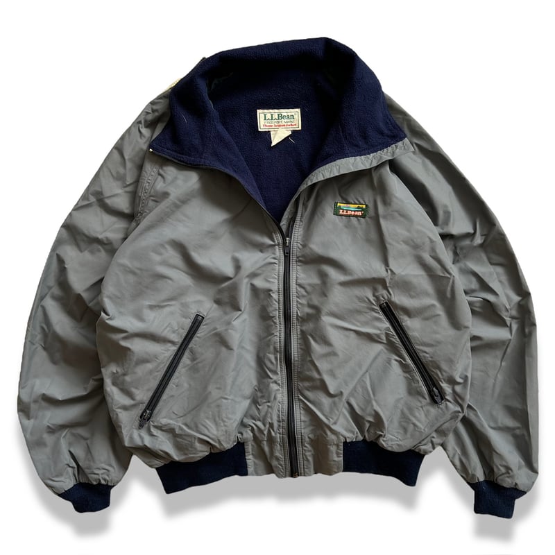 90's L.L.Bean / Lined Fleece Nylon Jacket / Gre...