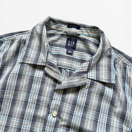 00's GAP / Open Collared Plaid Shirt / L / Used