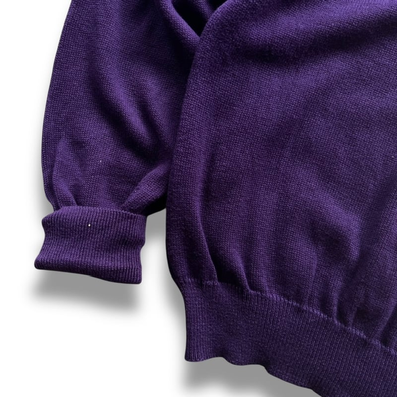 Made in USA / 80's L.L.Bean / Cotton V Neck Kni