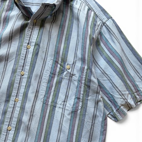 80's Eddie Bauer / Striped B.D.Shirt / XL相当 / Used