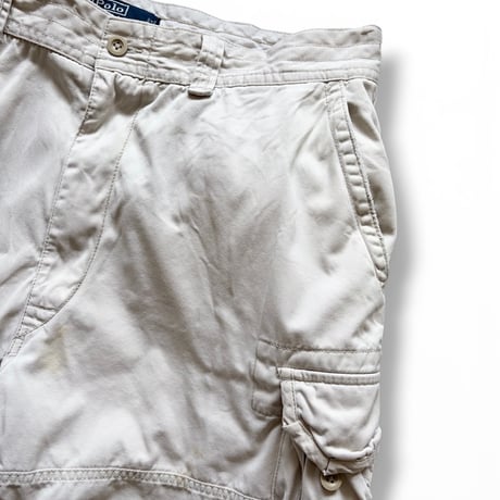Polo by Ralph Lauren / Cotton Chino Cargo Shorts /  Ivory 40 / Used
