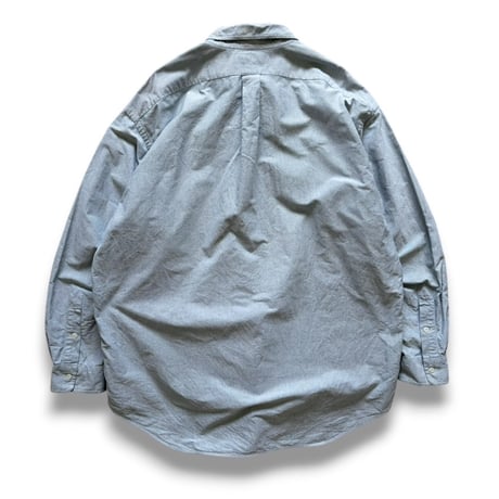 Ralph Lauren / "BIG SHIRT" Plaid B.D.Shirt / Grey L / Used