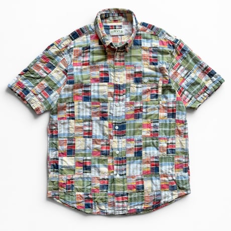 ORVIS / Plaid Patch Work Shirt / L / Used