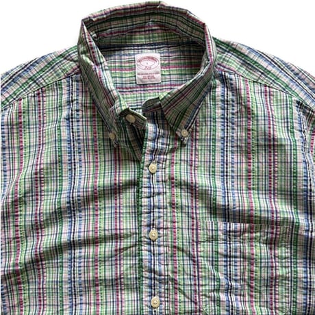 BROOKS BROTHERS / Seersucker B.D.Shirt / L / Used
