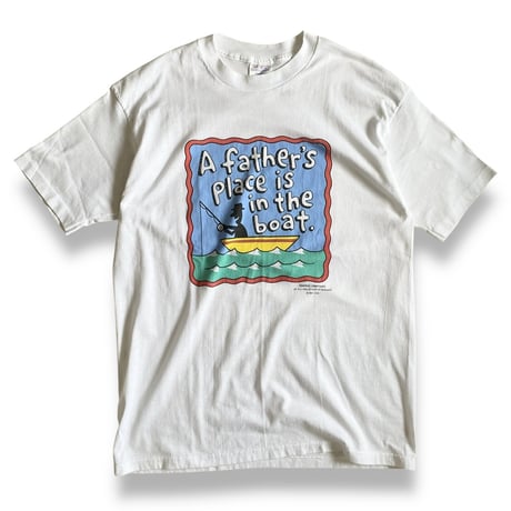 Made in USA / Fishing Printed Tee / White XL / Used