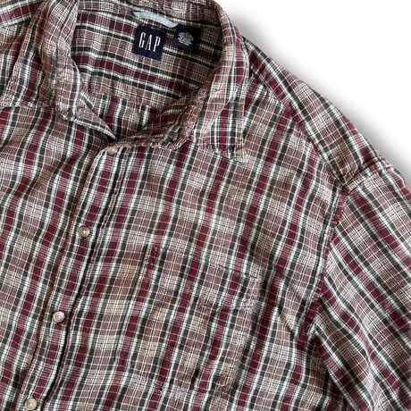 00's GAP / Plaid B.D.Shirt / XL / Used