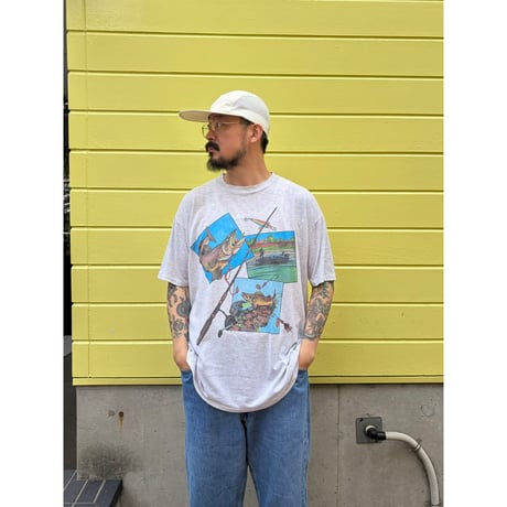90's Fishing Tee / Ash XL相当 / Used