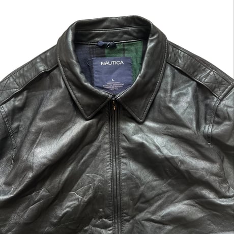 nautica / Leather Jacket / Black L / Used