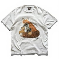 Made in USA / 90's Fox Printed Tee / White XL / Used