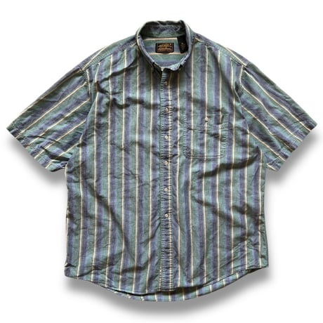 80's Eddie Bauer / Striped Cotton Shirt / XL / Used