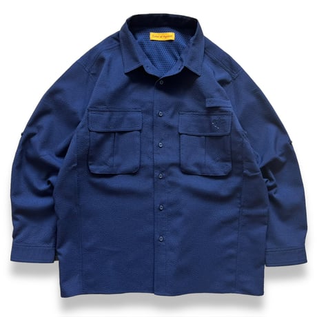 Color at Against Originals / Seersucker Field Shirt / Navy