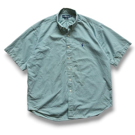Ralph Lauren / "BLAKE" Plaid S/S B.D.Shirt / XL / Used