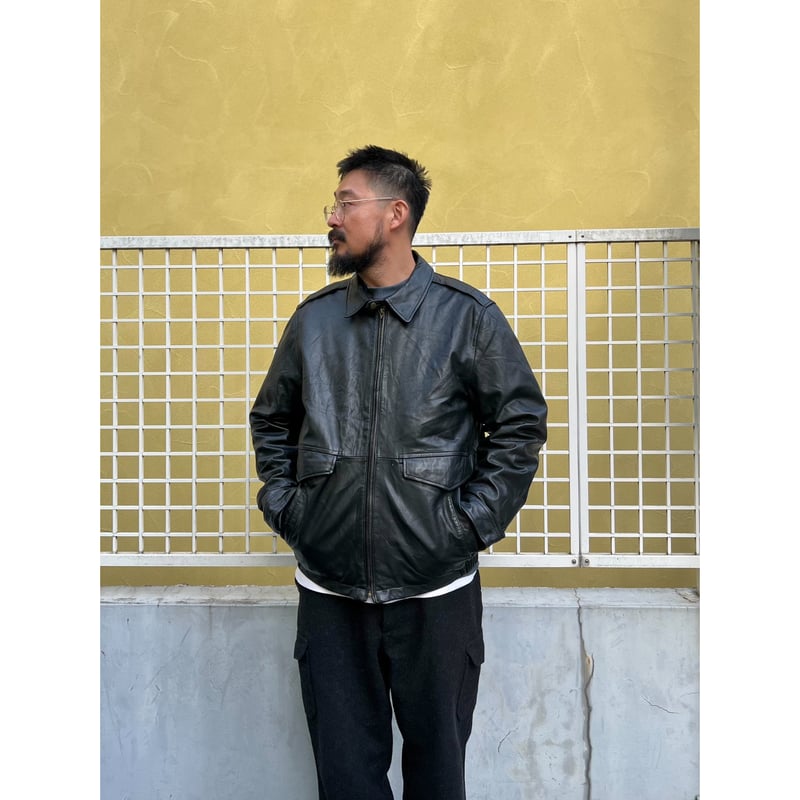 nautica / Leather Jacket / Black L / Used | Col