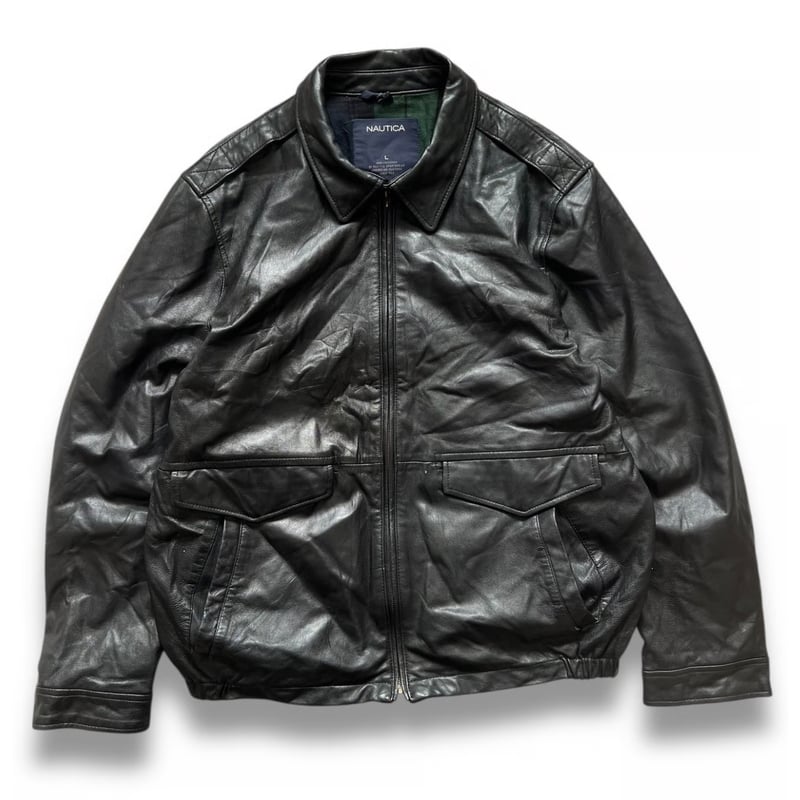 nautica / Leather Jacket / Black L / Used | Col