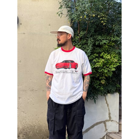 Made in USA / CORVETTE / RInger Tee / White XL / Used