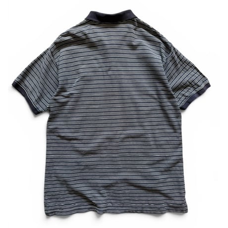 90's Eddie Bauer / Striped Polo Shirt / Navy XL / Used