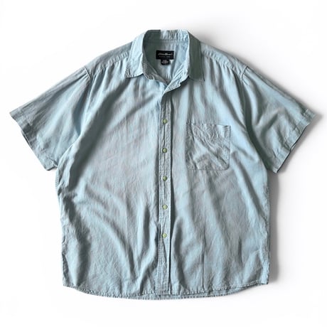 00's Eddie Bauer / Linen Shirt / Lt.Blue L / Used